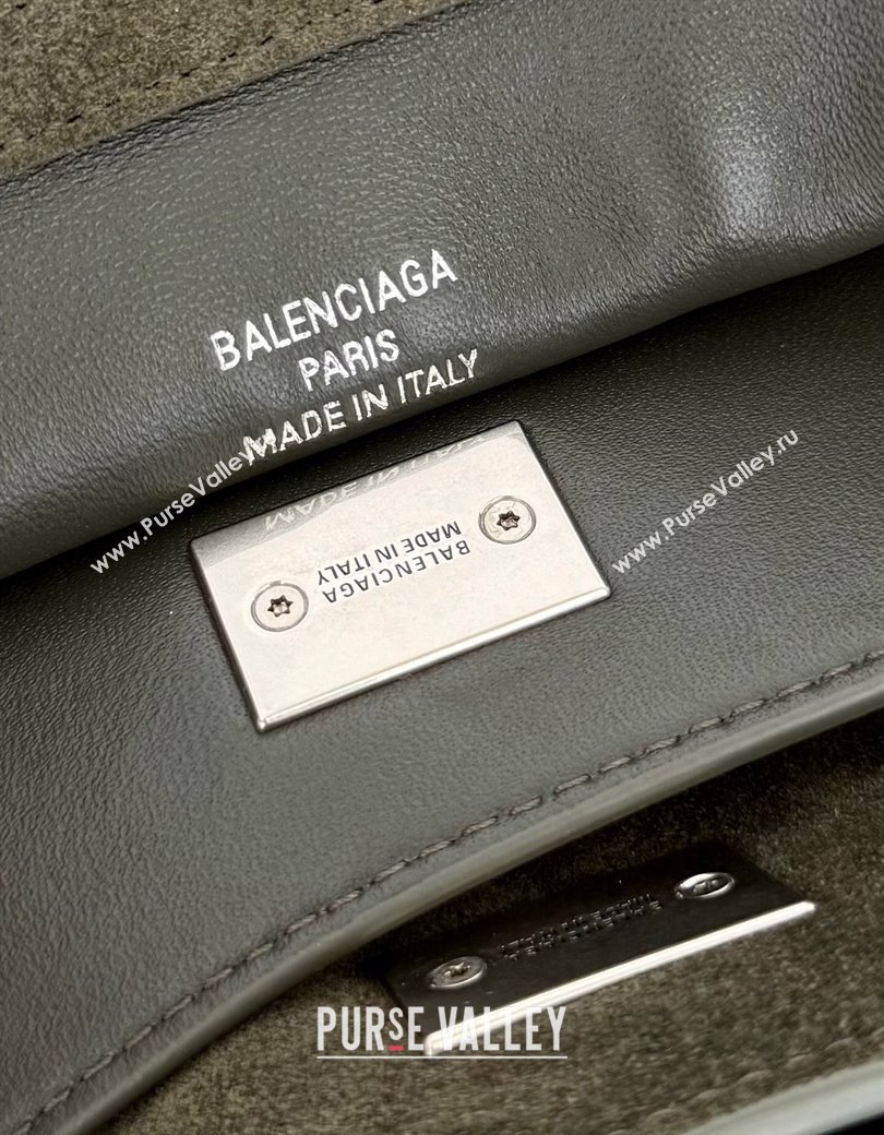 Balenciaga Rodeo Mini Handbag in green suede, aged-silver hardware 2025 78972 (JM-250926097)
