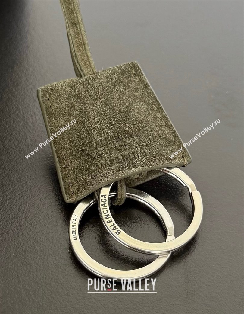 Balenciaga Rodeo Mini Handbag in green suede, aged-silver hardware 2025 78972 (JM-250926097)