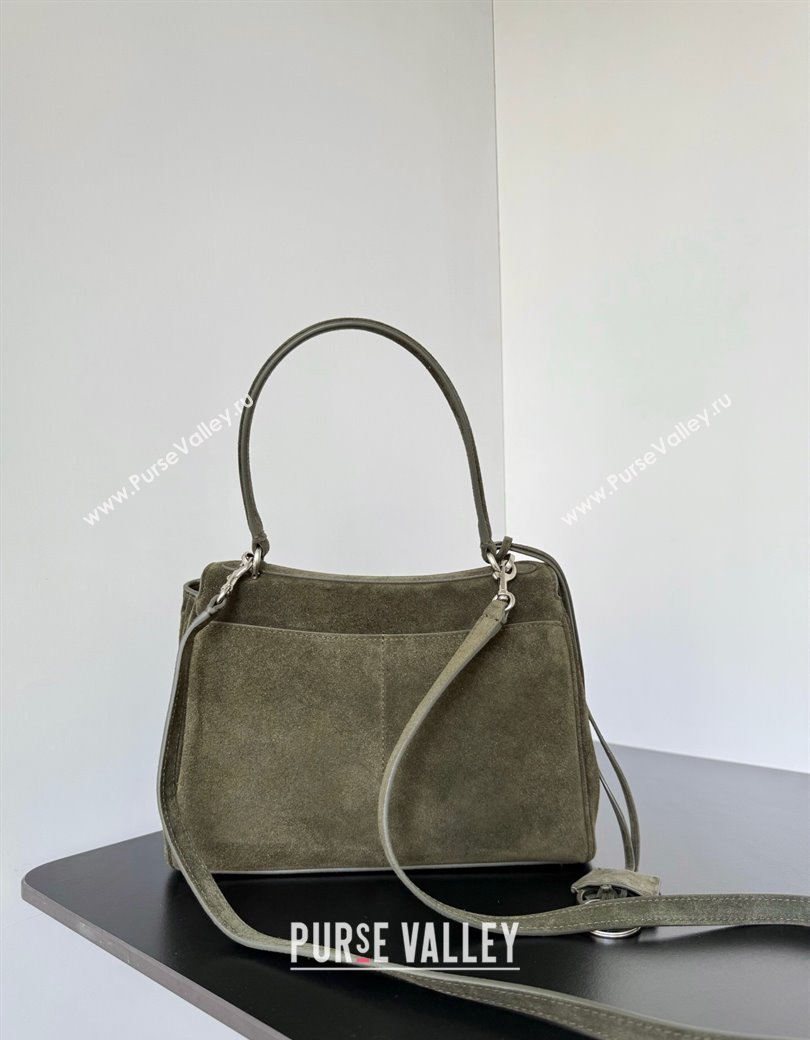 Balenciaga Rodeo Small Handbag in green suede, aged-silver hardware 2025 78972 (JM-250926098)