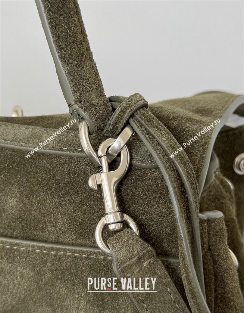 Balenciaga Rodeo Small Handbag in green suede, aged-silver hardware 2025 78972 (JM-250926098)