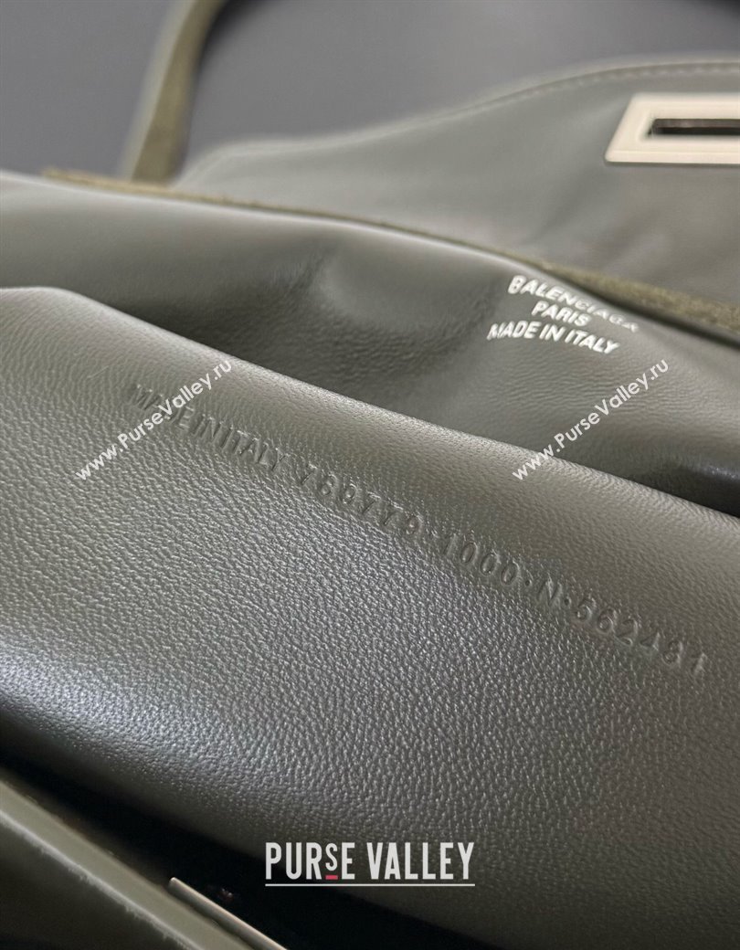 Balenciaga Rodeo Small Handbag in green suede, aged-silver hardware 2025 78972 (JM-250926098)