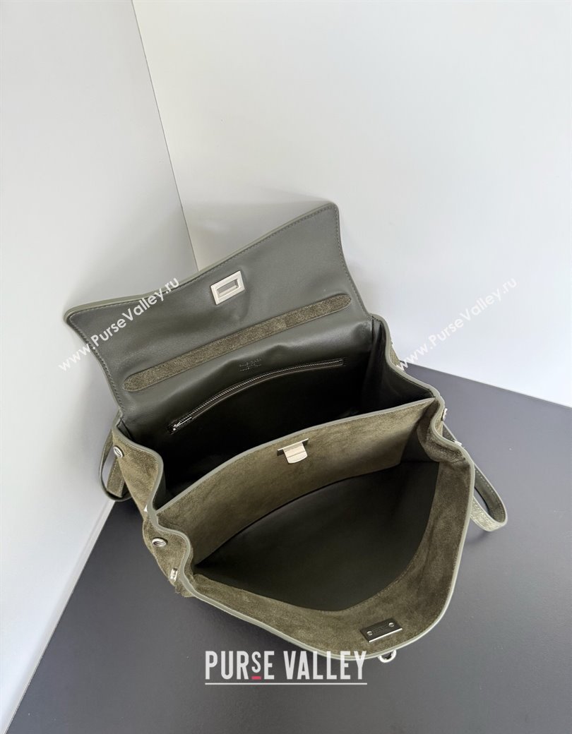 Balenciaga Rodeo Small Handbag in green suede, aged-silver hardware 2025 78972 (JM-250926098)