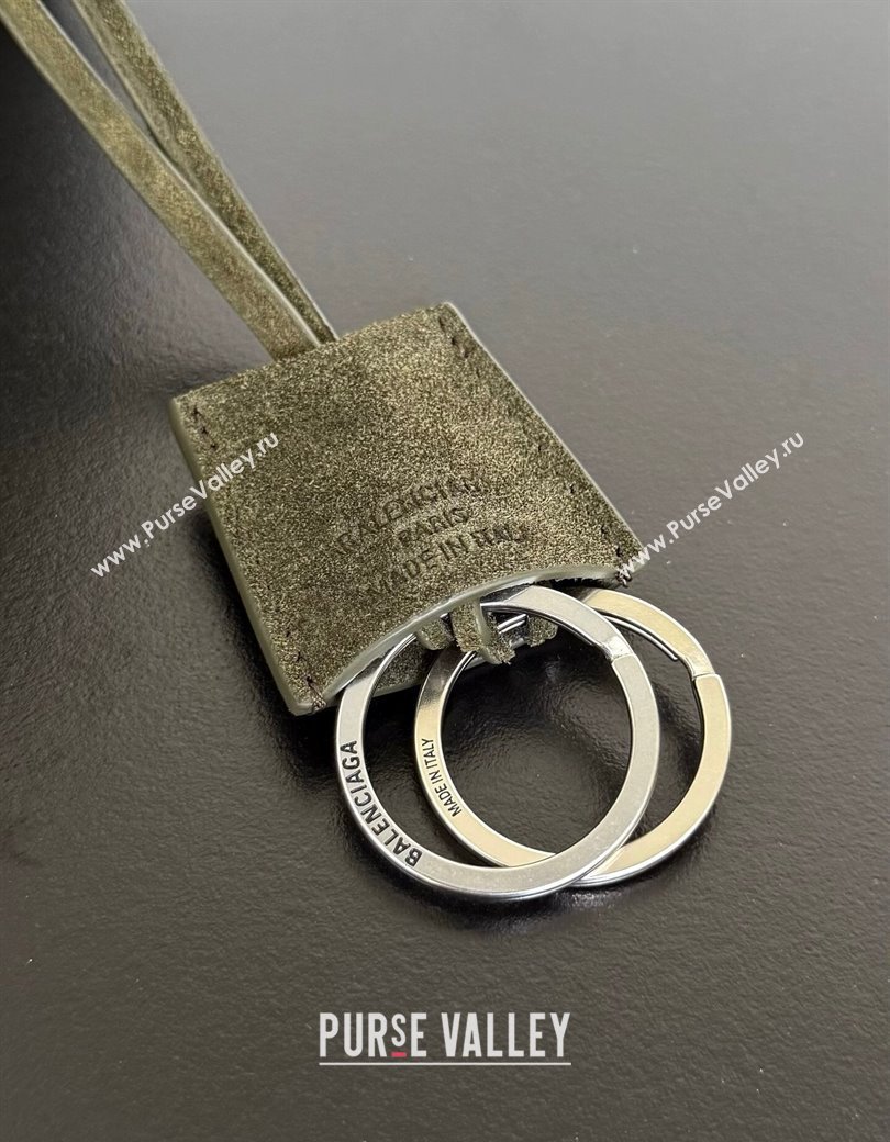 Balenciaga Rodeo Medium Handbag in green suede, aged-silver hardware 2025 78972 (JM-250926099)