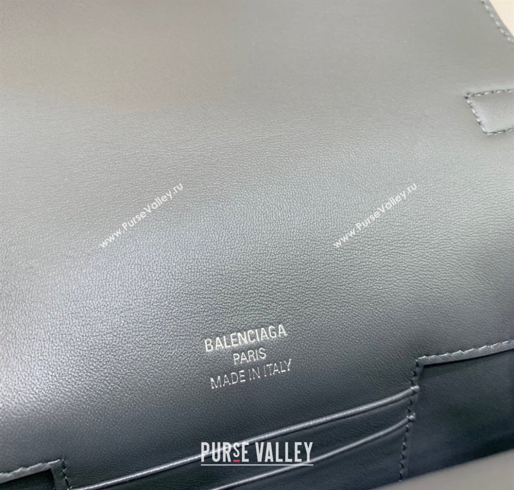 Balenciaga Bel Air Flap Bag XS in smooth calfskin Grey/Aged Silver 2025 0926 (JM-250926067)