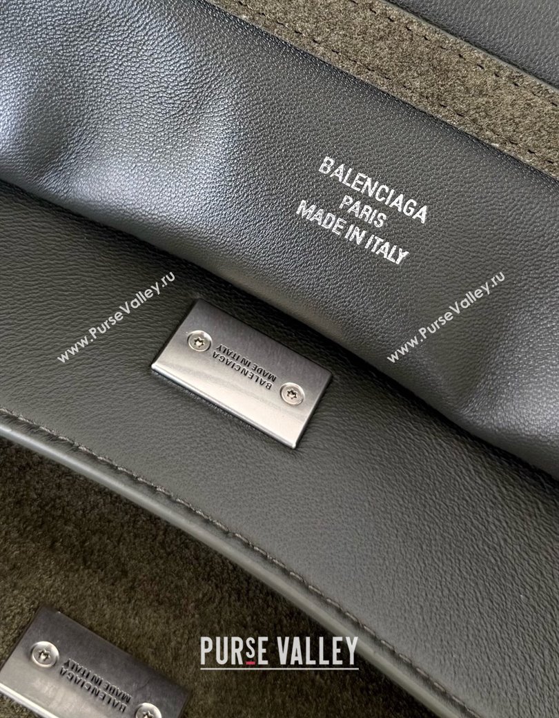 Balenciaga Rodeo Large Handbag in green suede, aged-silver hardware 2025 78972 (JM-250926100)