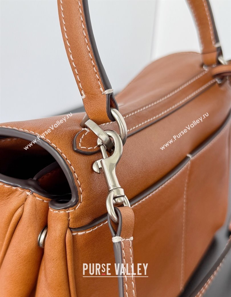 Balenciaga Rodeo Mini Handbag in brown yellow smooth calfskin, aged-silver hardware 2025 78972 (JM-250926101)