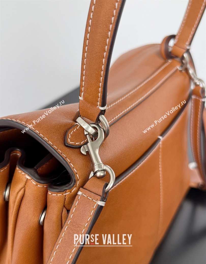 Balenciaga Rodeo Small Handbag in brown yellow smooth calfskin, aged-silver hardware 2025 78972 (JM-250926102)