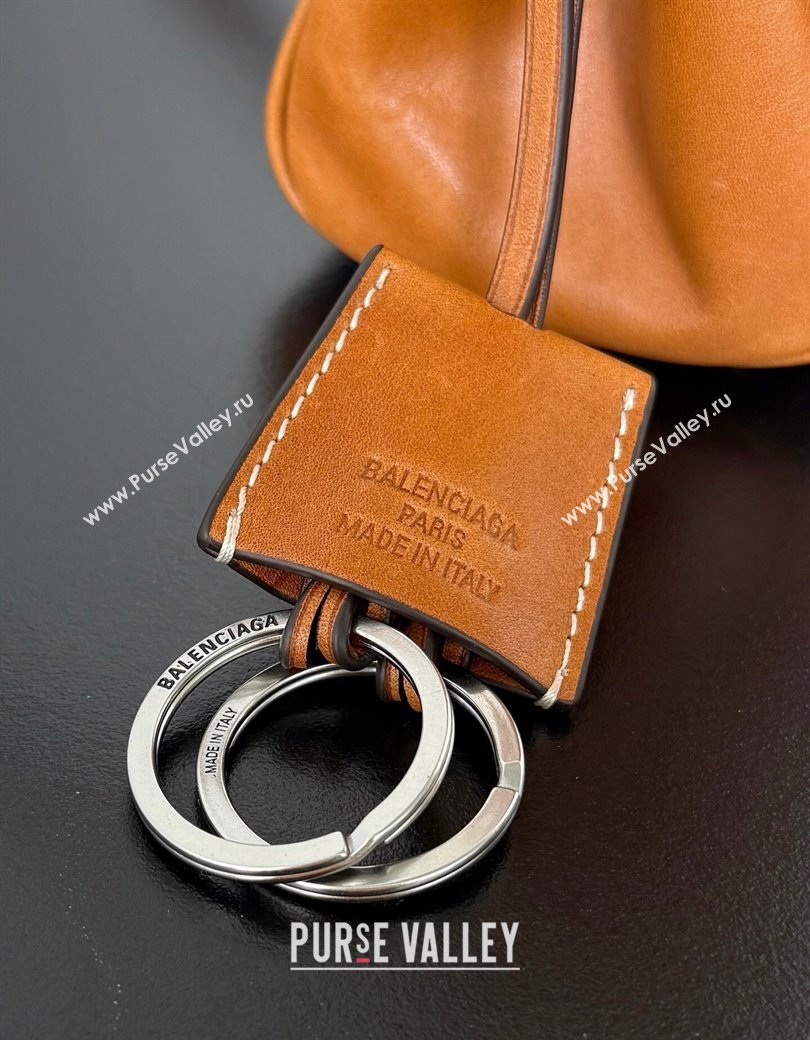 Balenciaga Rodeo Small Handbag in brown yellow smooth calfskin, aged-silver hardware 2025 78972 (JM-250926102)