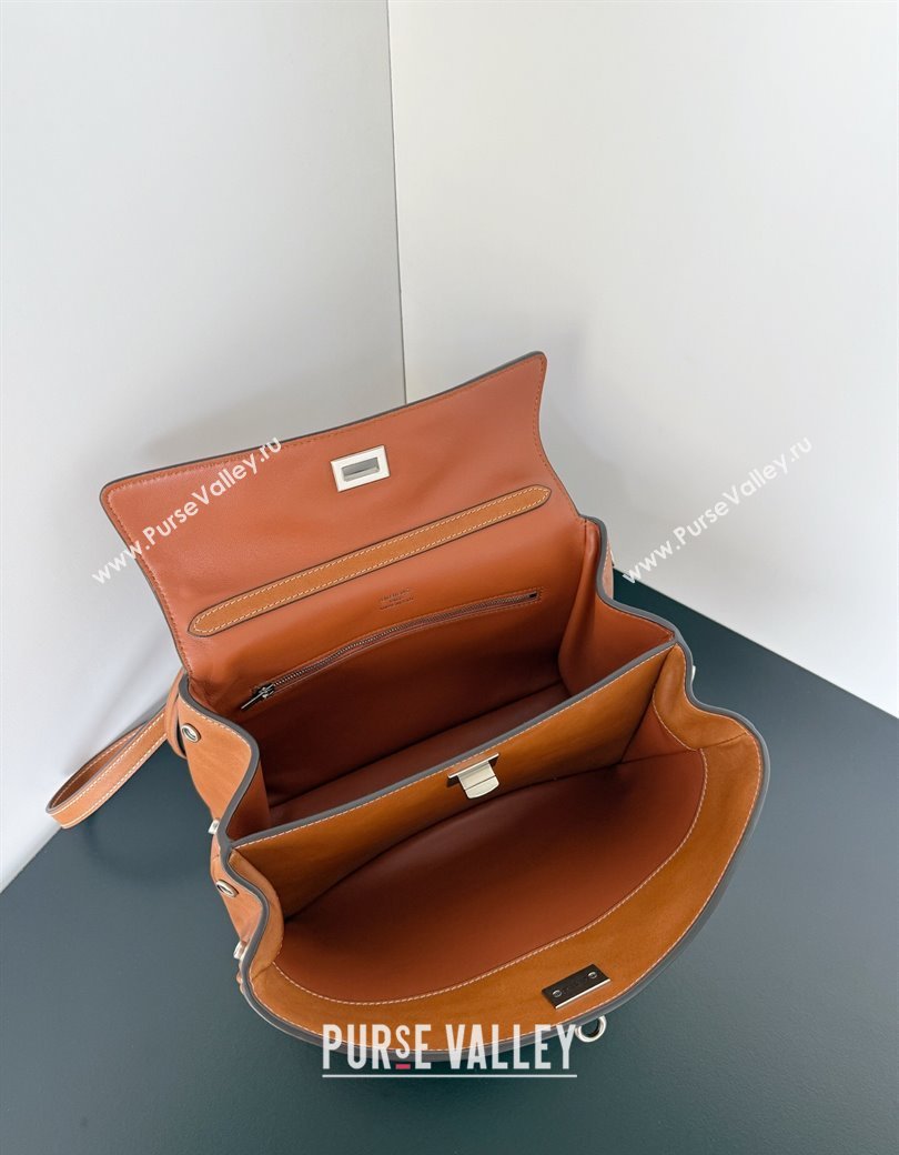 Balenciaga Rodeo Small Handbag in brown yellow smooth calfskin, aged-silver hardware 2025 78972 (JM-250926102)