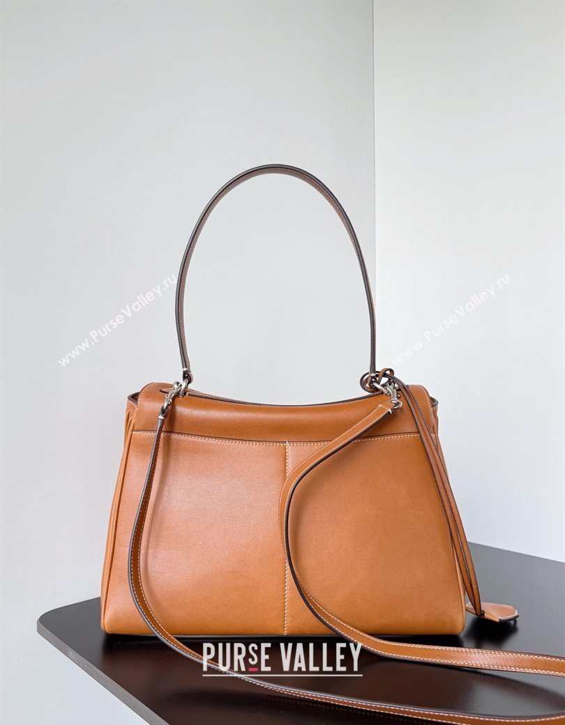 Balenciaga Rodeo Medium Handbag in brown yellow smooth calfskin, aged-silver hardware 2025 78972 (JM-250926103)