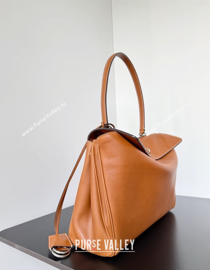 Balenciaga Rodeo Medium Handbag in brown yellow smooth calfskin, aged-silver hardware 2025 78972 (JM-250926103)