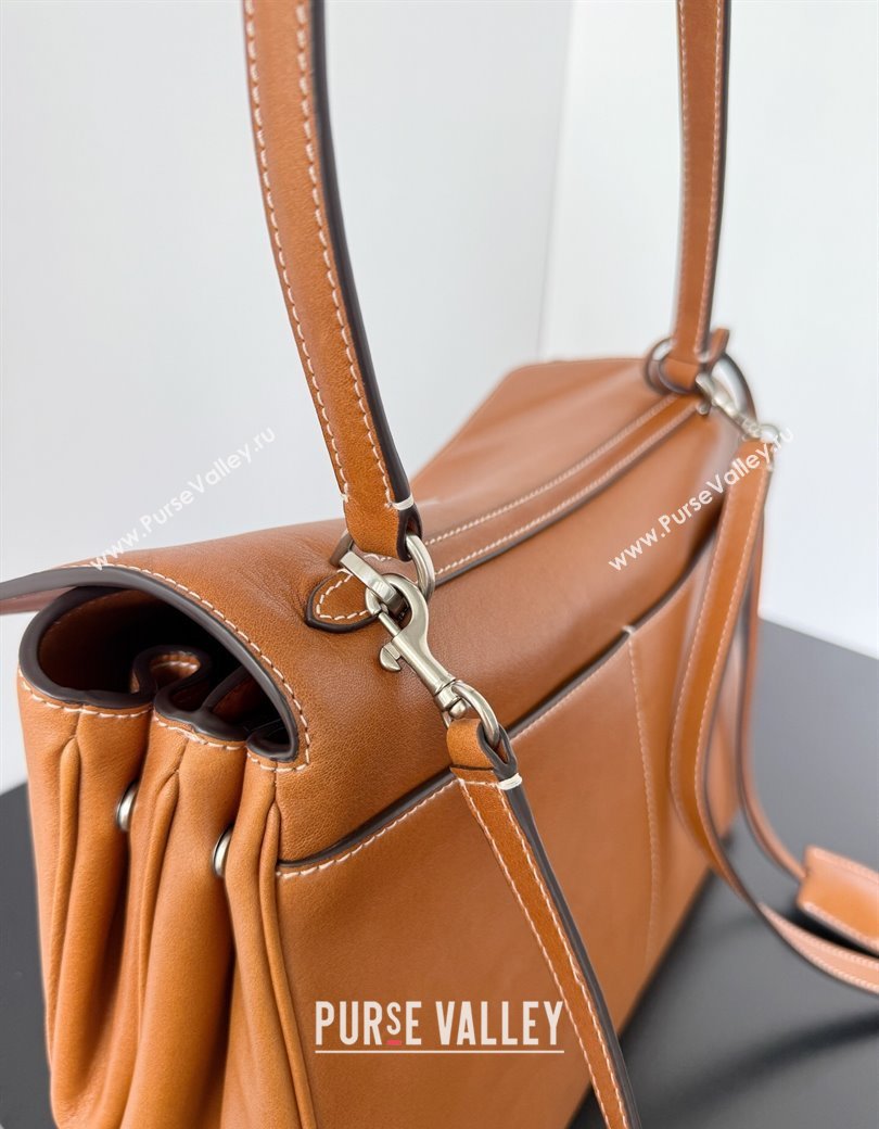 Balenciaga Rodeo Medium Handbag in brown yellow smooth calfskin, aged-silver hardware 2025 78972 (JM-250926103)