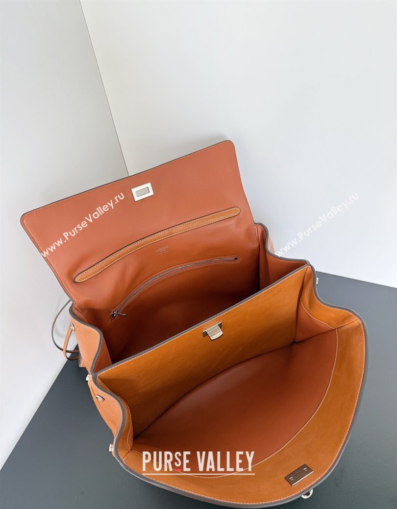 Balenciaga Rodeo Medium Handbag in brown yellow smooth calfskin, aged-silver hardware 2025 78972 (JM-250926103)