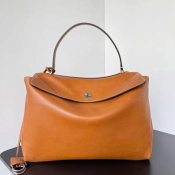 Balenciaga Rodeo Large Handbag in brown yellow smooth calfskin, aged-silver hardware 2025 78972 (JM-250926104)