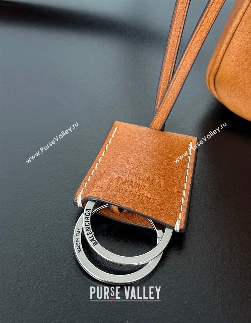 Balenciaga Rodeo Large Handbag in brown yellow smooth calfskin, aged-silver hardware 2025 78972 (JM-250926104)