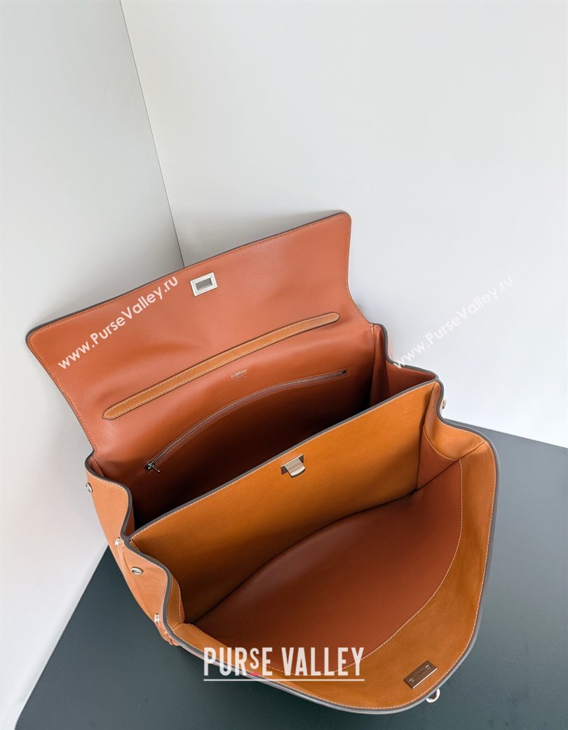 Balenciaga Rodeo Large Handbag in brown yellow smooth calfskin, aged-silver hardware 2025 78972 (JM-250926104)