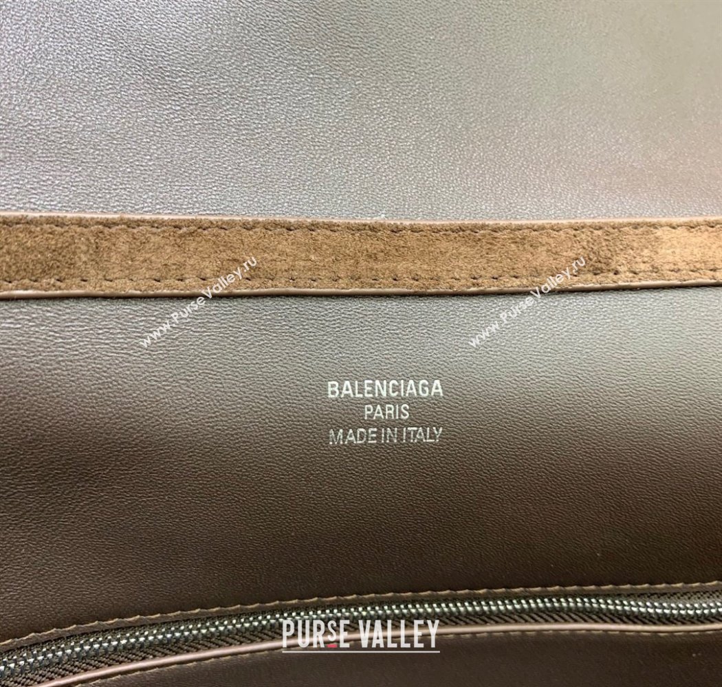Balenciaga Rodeo Large Handbag in suede, aged-silver hardware Dark Coffee Brown 2025 78972 (JM-250926084)
