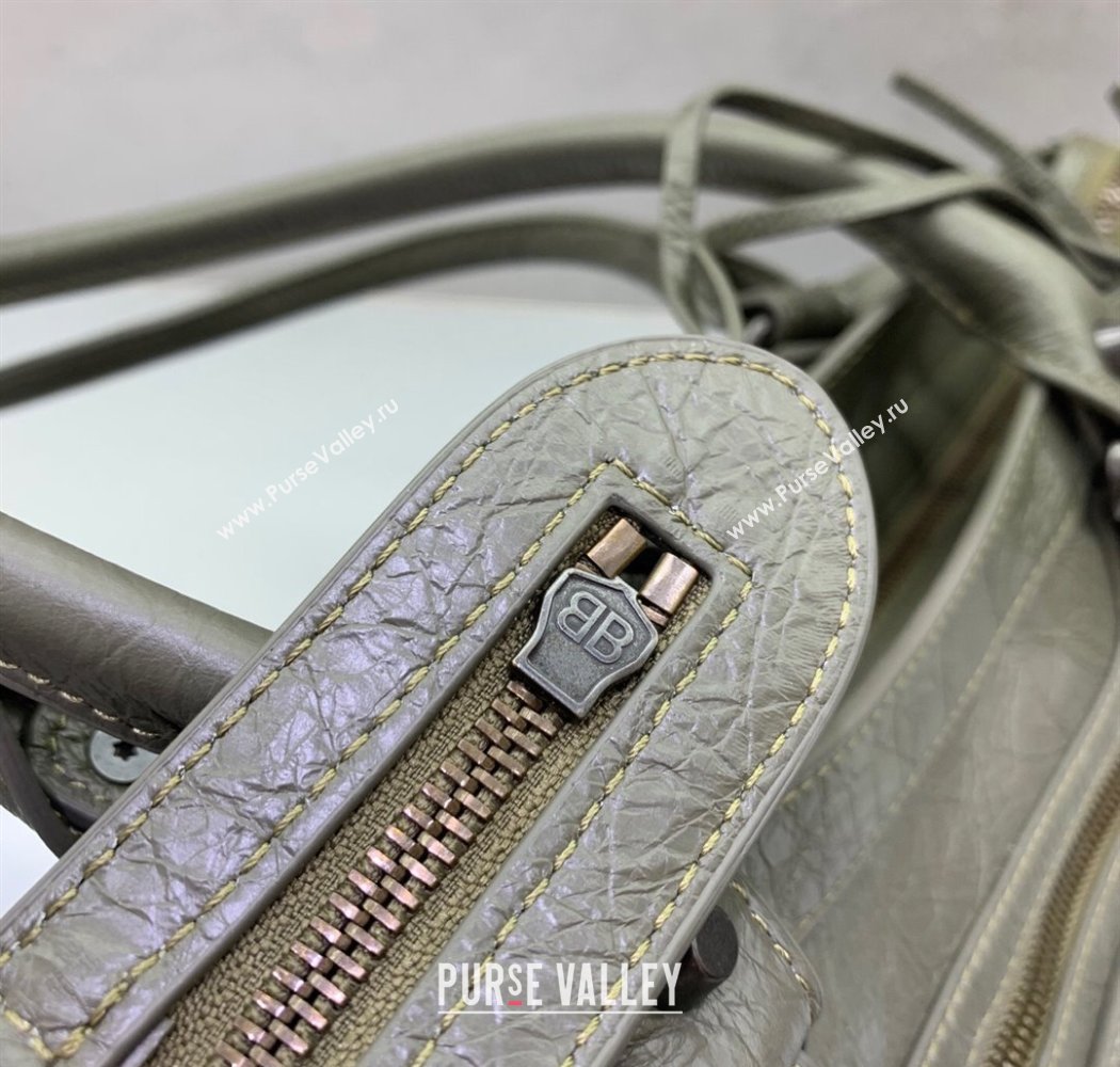 Balenciaga Le City Bag East West in Lambskin Leather Army Green 2025 0926 (JM-250926063)