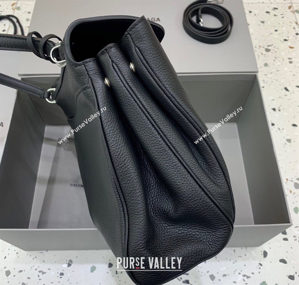 Balenciaga Rodeo Medium Handbag in black grained calfskin leather, aged-silver hardware 2025 78972 (JM-250926106)