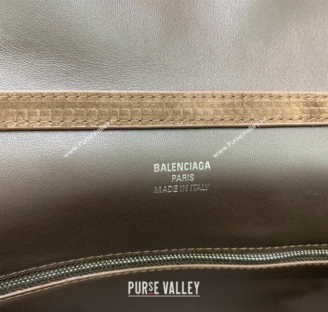 Balenciaga Rodeo Medium Handbag in suede, aged-silver hardware Dark Coffee Brown 2025 78972 (JM-250926085)