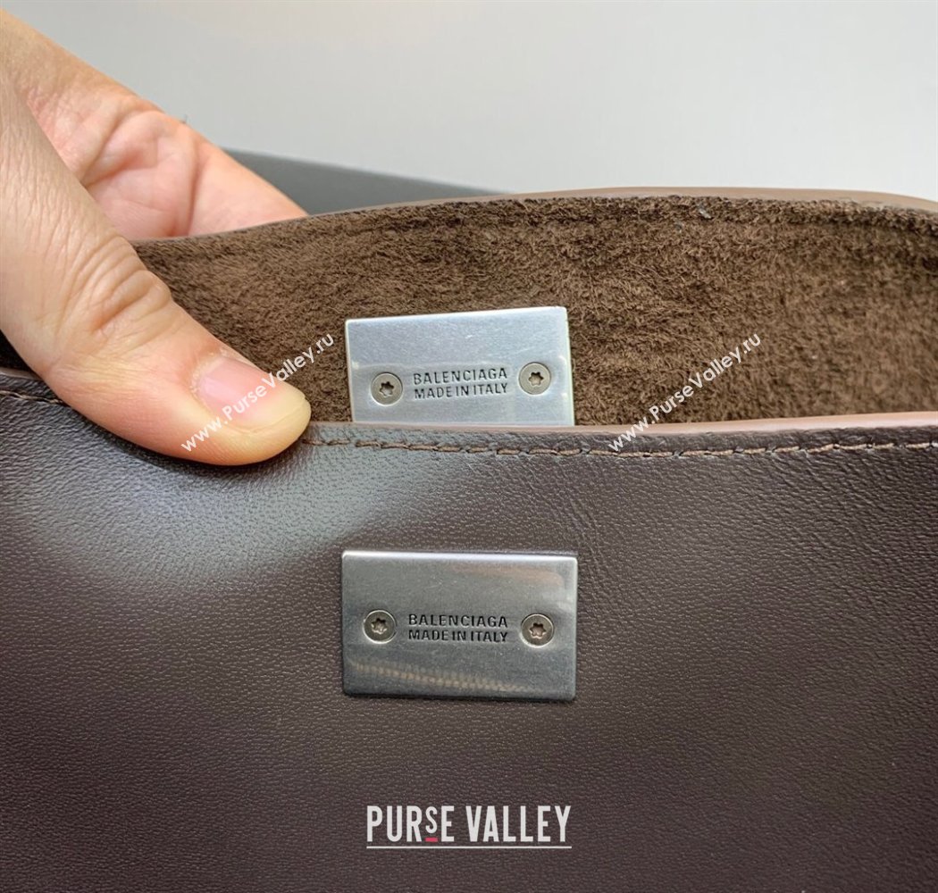 Balenciaga Rodeo Small Handbag in suede, aged-silver hardware Dark Coffee Brown 2025 78972 (JM-250926086)