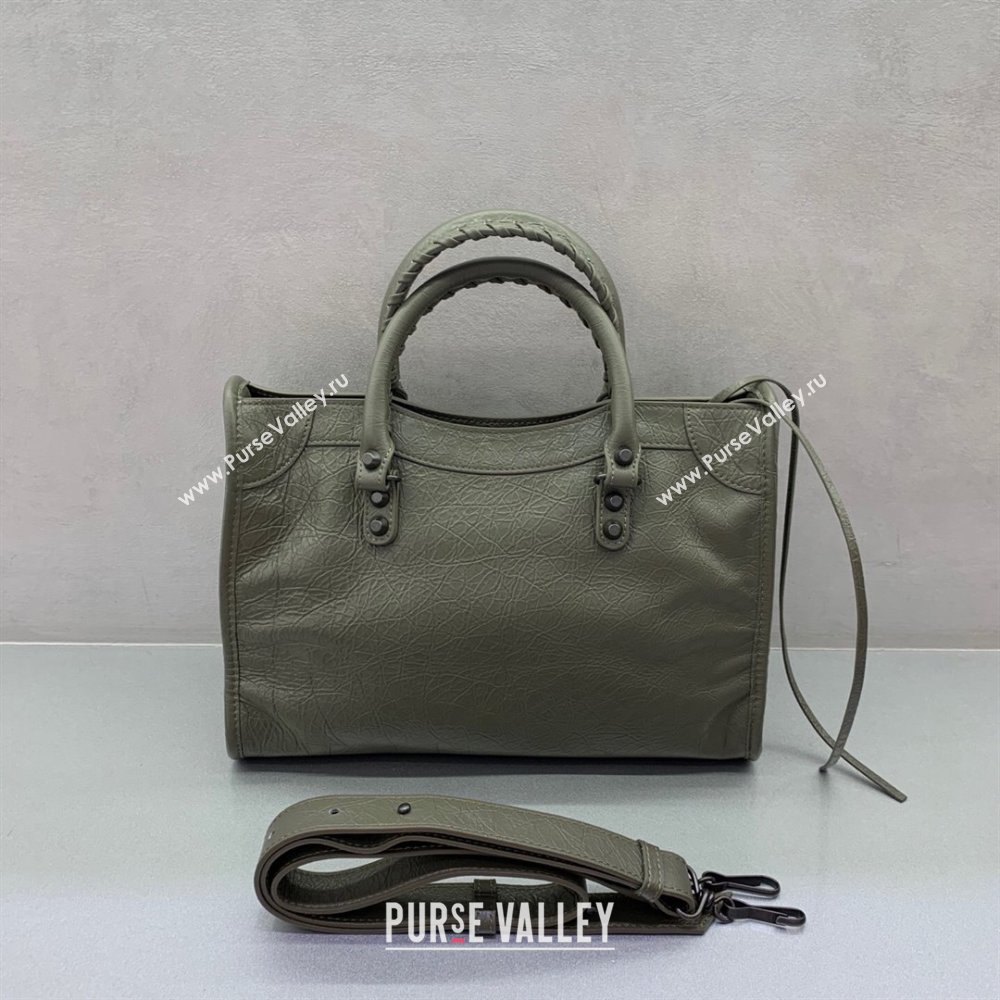 Balenciaga Le City Small Bag in Green Arena Storico lambskin leather 2025 0926 (JM-250926108)