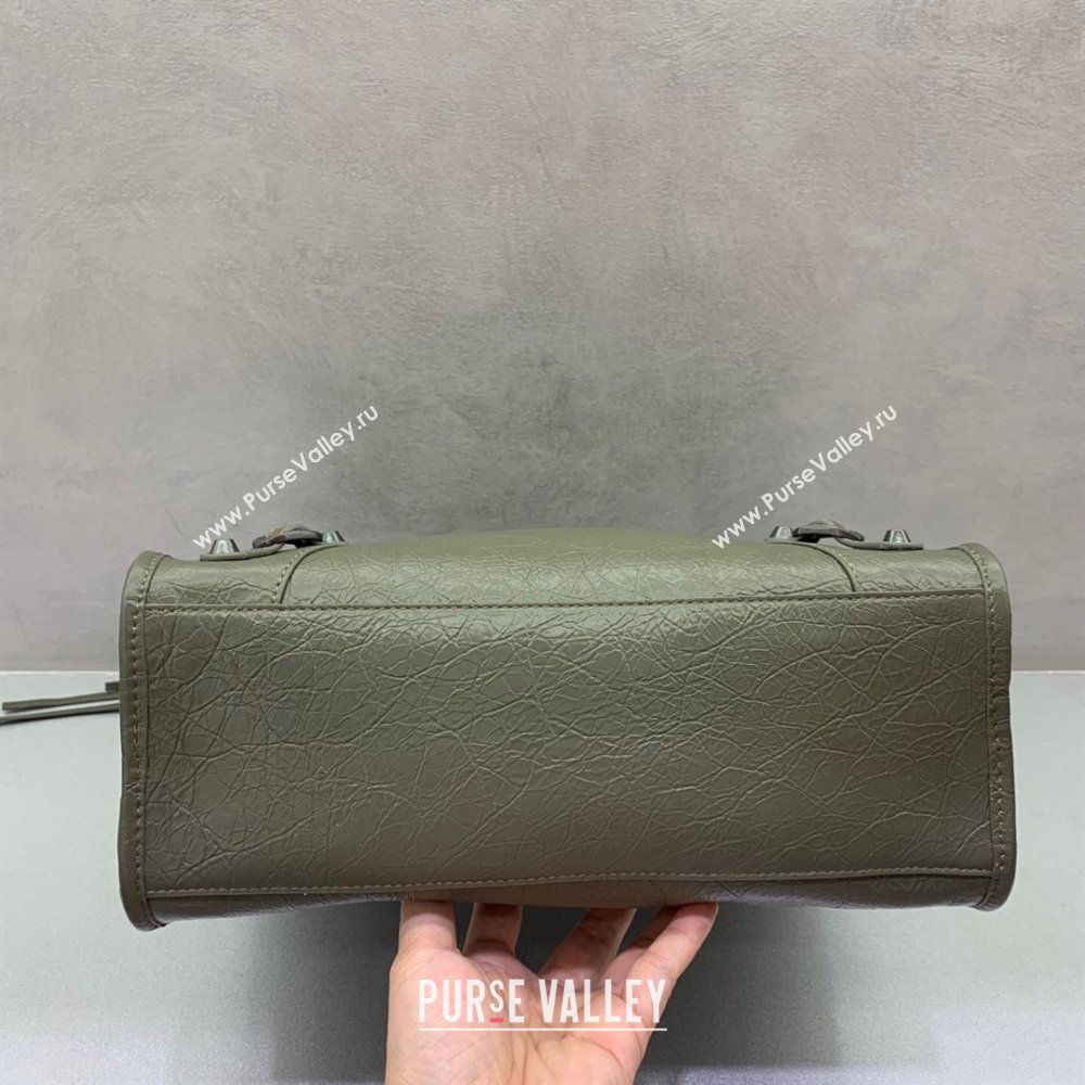 Balenciaga Le City Small Bag in Green Arena Storico lambskin leather 2025 0926 (JM-250926108)