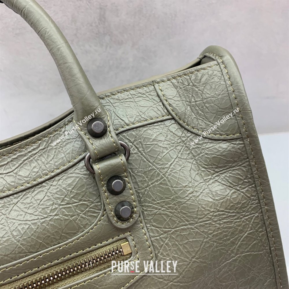 Balenciaga Le City Small Bag in Green Arena Storico lambskin leather 2025 0926 (JM-250926108)