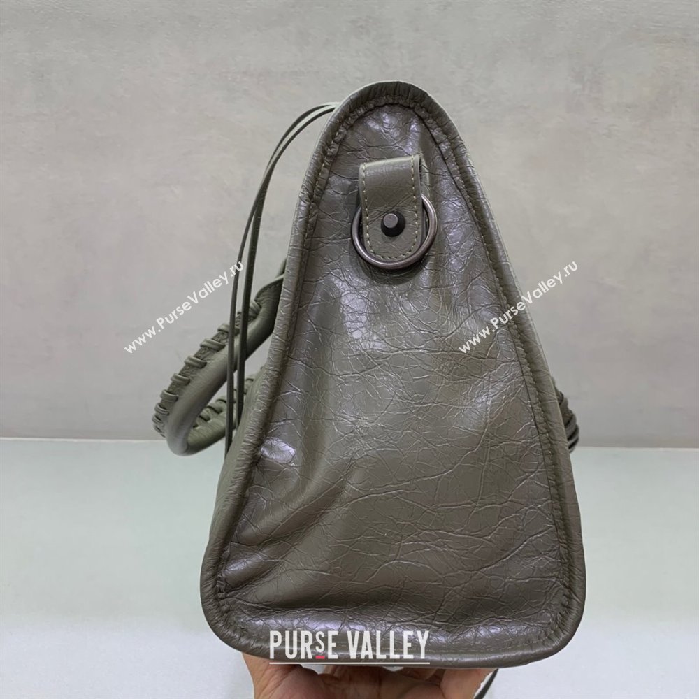 Balenciaga Le City Medium Bag in Green Arena Storico lambskin leather 2025 0926 (JM-250926107)