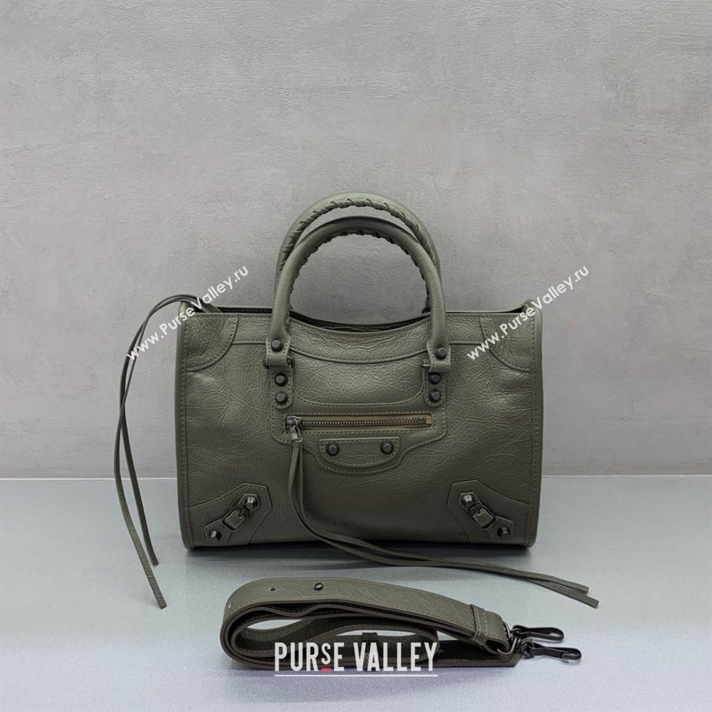 Balenciaga Le City Small Bag in Green Arena Storico lambskin leather 2025 0926 (JM-250926108)