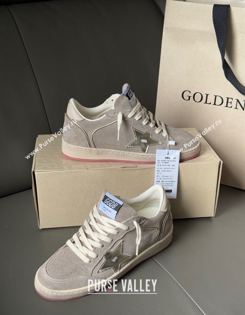 Golden Goose Womens Ball Star in grey suede with silver star 2025 0902 (13-250902094)