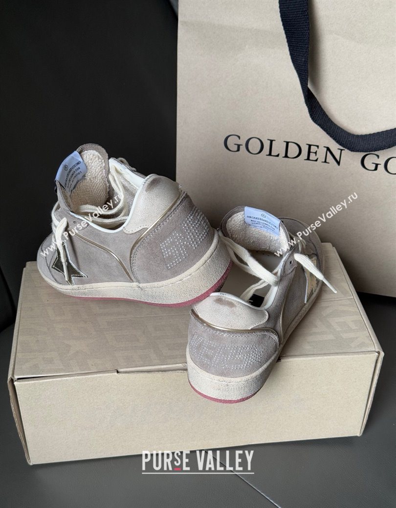 Golden Goose Womens Ball Star in grey suede with silver star 2025 0902 (13-250902094)