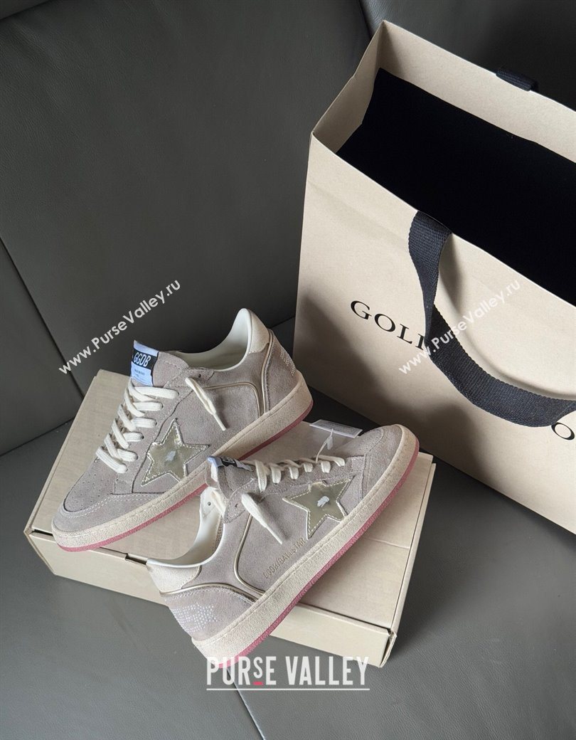 Golden Goose Womens Ball Star in grey suede with silver star 2025 0902 (13-250902094)