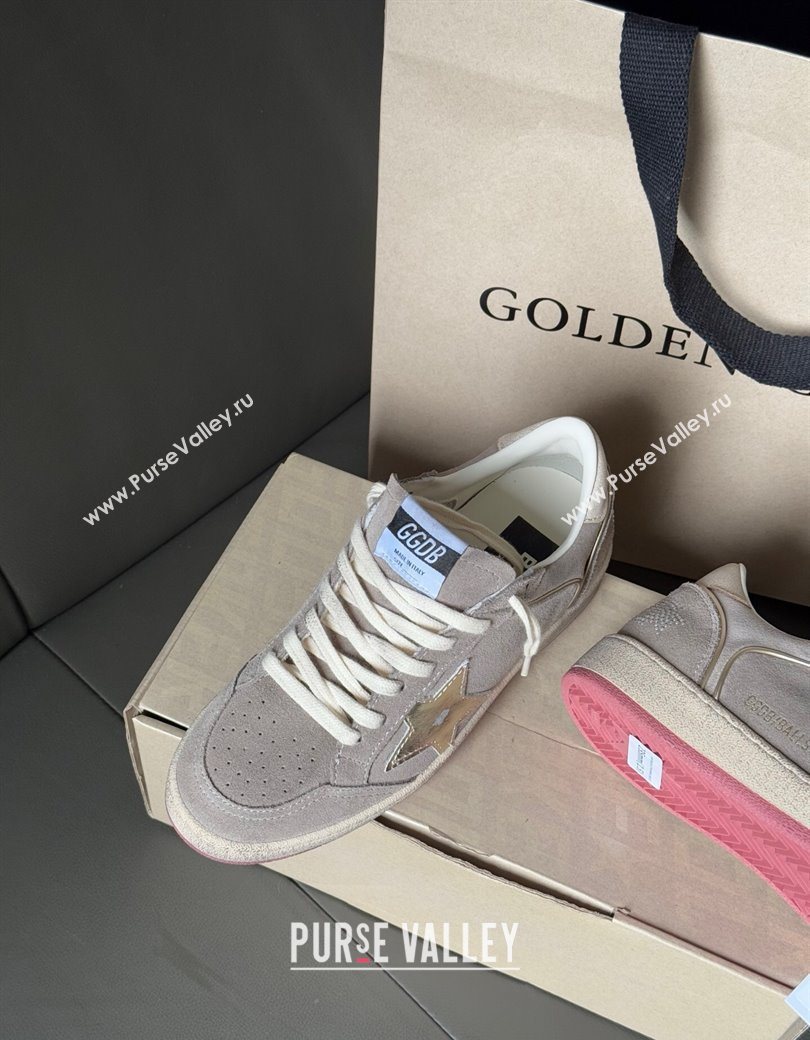Golden Goose Womens Ball Star in grey suede with silver star 2025 0902 (13-250902094)