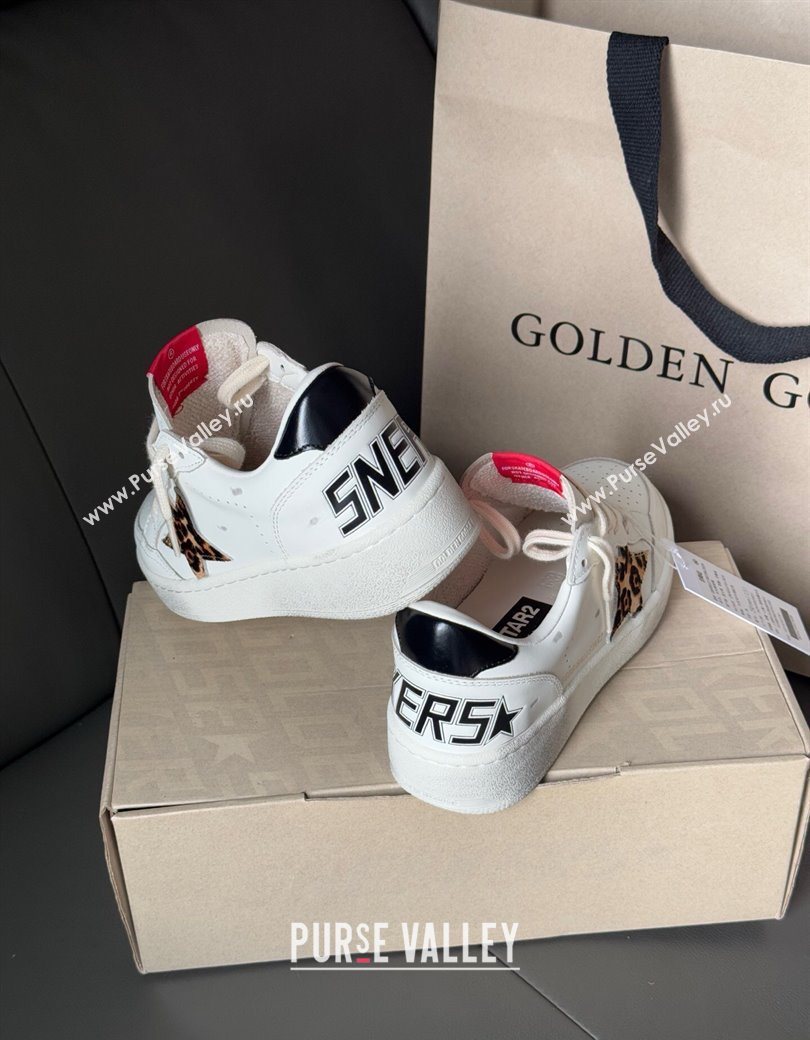 Golden Goose Ball Star with leopard pony skin star and black laminated leather heel tab White 2025 (13-250902092)