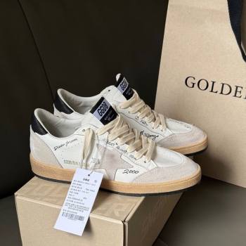 Golden Goose Women Ball Star Sneakers in White Leather and Grey Suede with Black Tab 2025 0429 (MD-250429040)