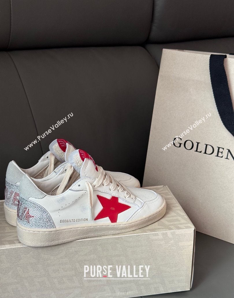 Golden Goose Women Ball Star with red leather star and red strass lettering 2025 0429 (MD-250429042)