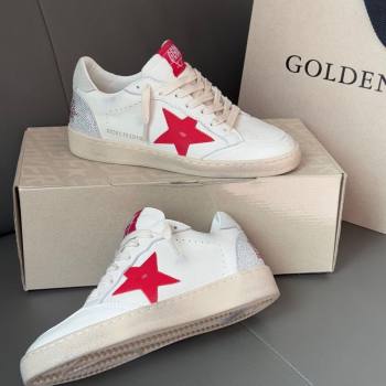 Golden Goose Women Ball Star with red leather star and red strass lettering 2025 0429 (MD-250429042)