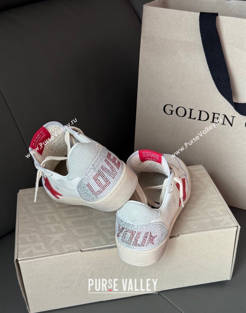 Golden Goose Women Ball Star with red leather star and red strass lettering 2025 0429 (MD-250429042)