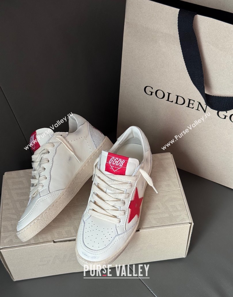 Golden Goose Women Ball Star with red leather star and red strass lettering 2025 0429 (MD-250429042)