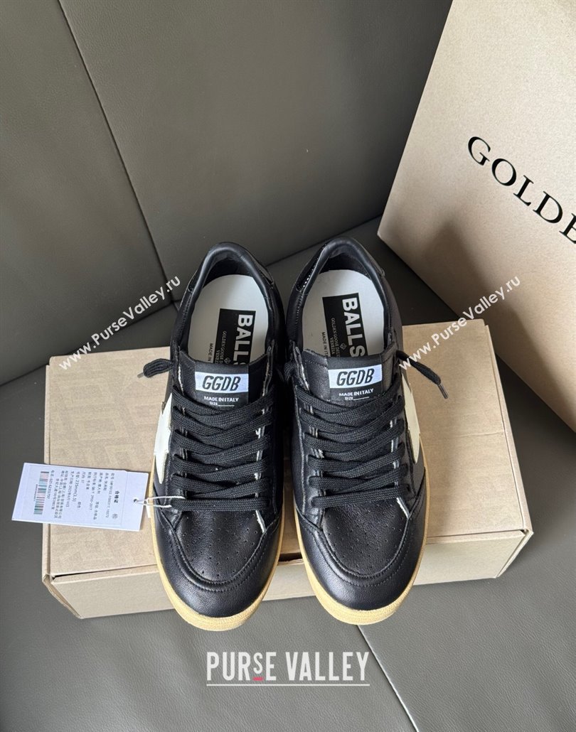 Golden Goose Women Ball Star Sneakers in Balck Leather with White Star 2025 0428 (MD-250429036)