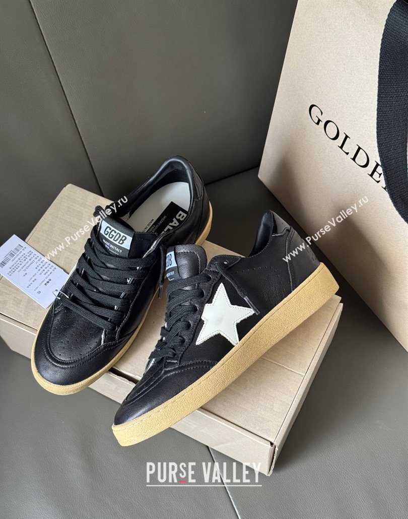 Golden Goose Women Ball Star Sneakers in Balck Leather with White Star 2025 0428 (MD-250429036)