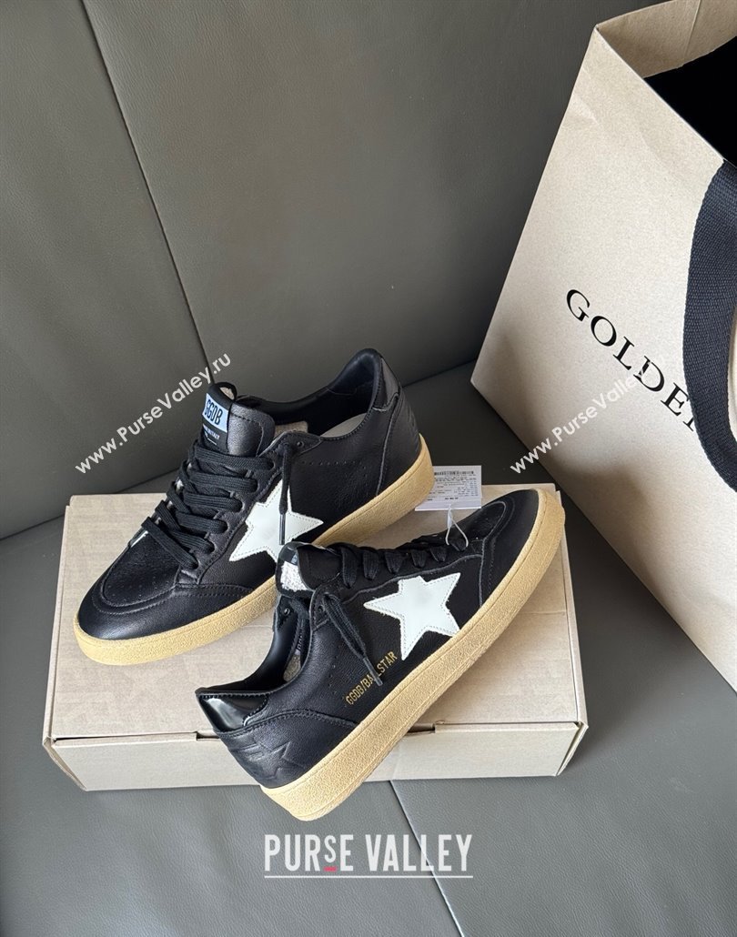 Golden Goose Women Ball Star Sneakers in Balck Leather with White Star 2025 0428 (MD-250429036)