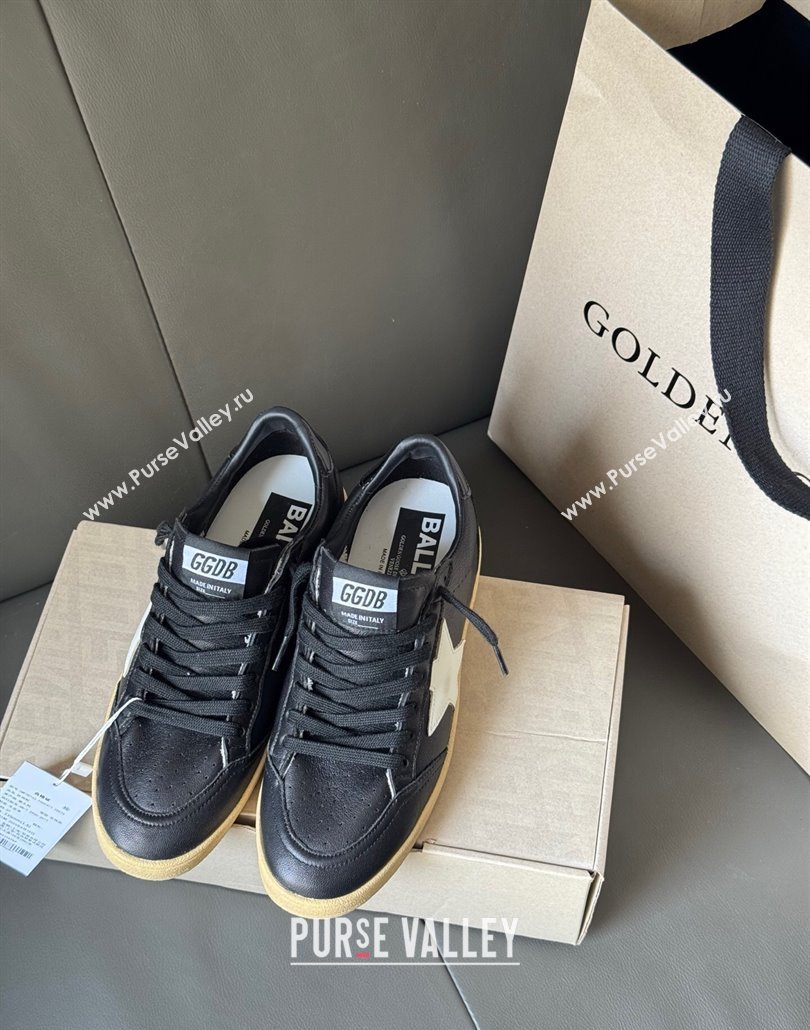 Golden Goose Women Ball Star Sneakers in Balck Leather with White Star 2025 0428 (MD-250429036)