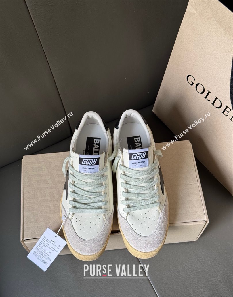 Golden Goose Women Ball Star Sneakers in White Leather and Suede with Black Star 2025 0429 (MD-250429037)