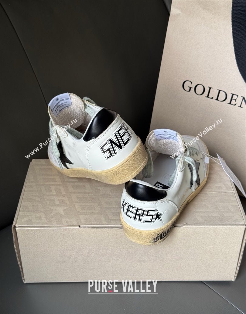 Golden Goose Women Ball Star Sneakers in White Leather and Suede with Black Star 2025 0429 (MD-250429037)