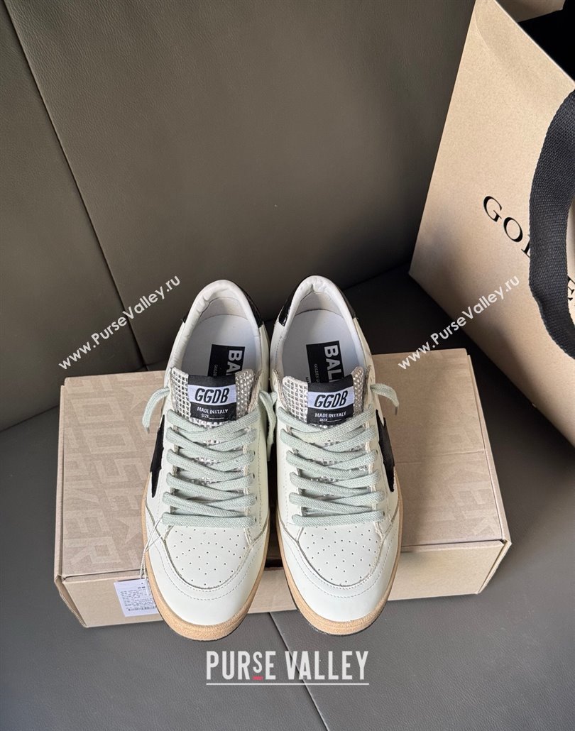 Golden Goose Women Ball Star Sneakers in white leather with signature and Strass 2025 0429 (MD-250429038)
