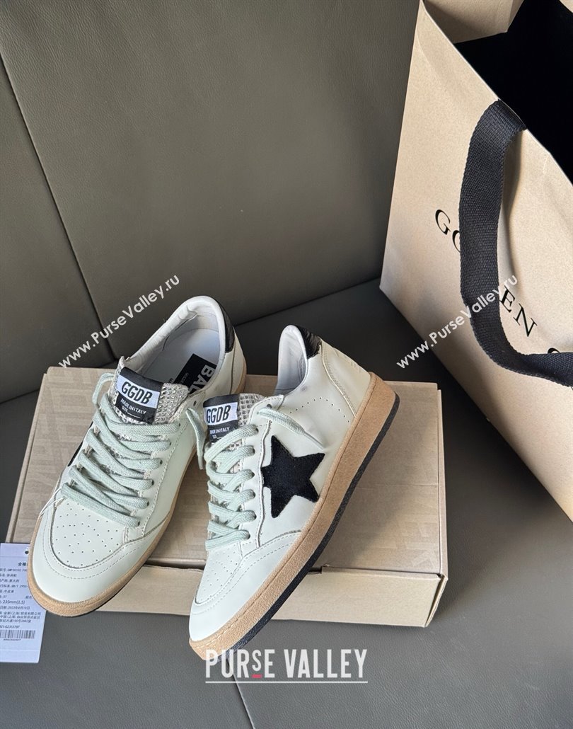 Golden Goose Women Ball Star Sneakers in white leather with signature and Strass 2025 0429 (MD-250429038)