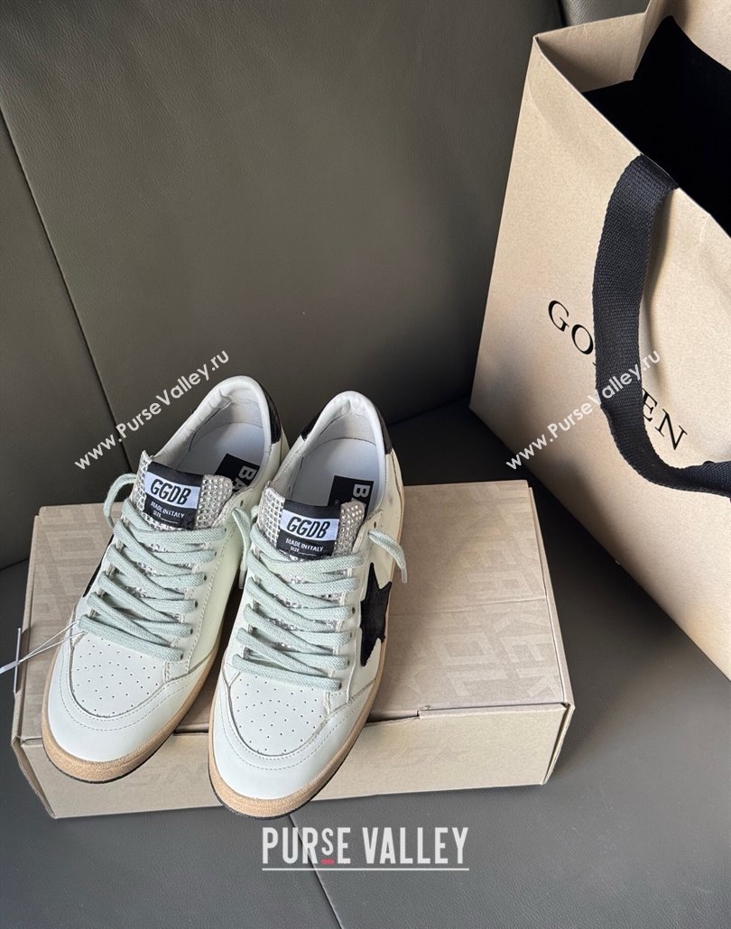 Golden Goose Women Ball Star Sneakers in white leather with signature and Strass 2025 0429 (MD-250429038)