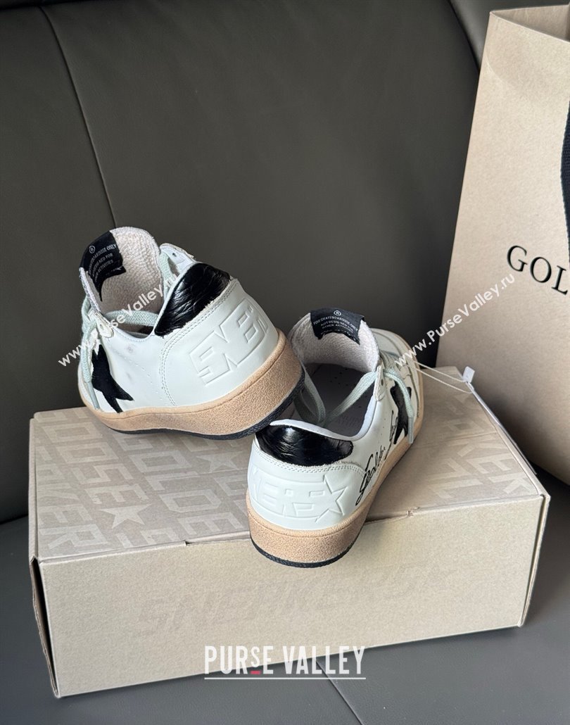 Golden Goose Women Ball Star Sneakers in white leather with signature and Strass 2025 0429 (MD-250429038)